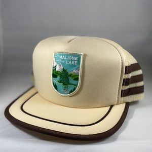 Maligne Lake Jasper Canada Trucker Vintage Hat